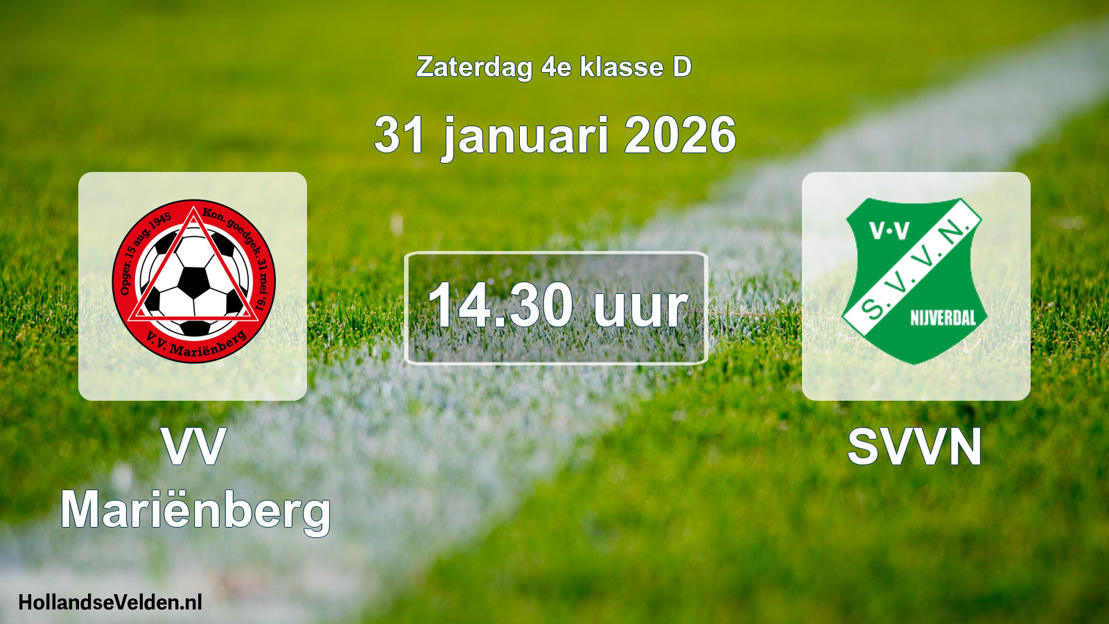 Scheduled Match: VV Mariënberg - SVVN (31 January 2026)