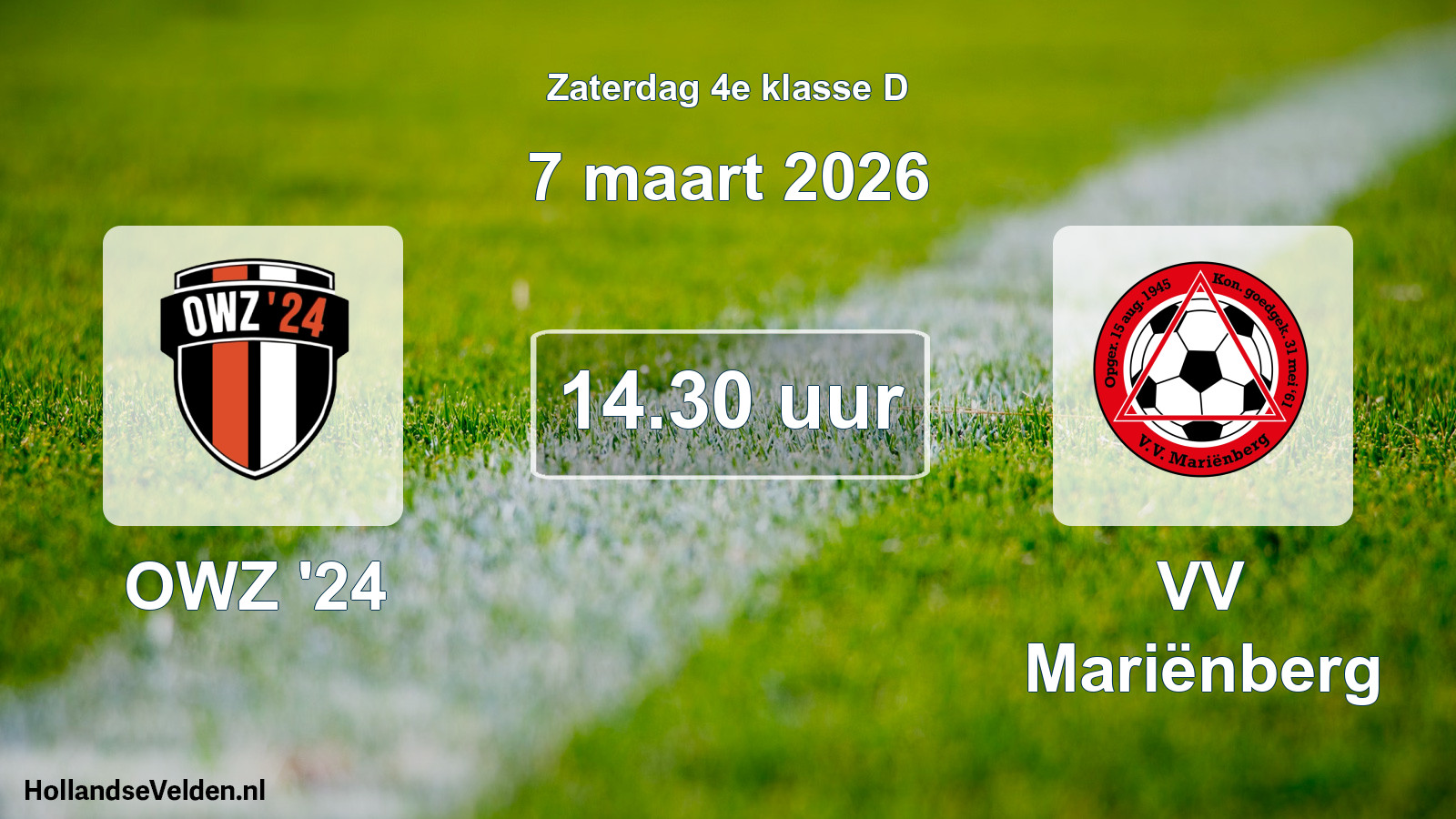Scheduled Match: OWZ '24 - VV Mariënberg (7 March 2026)