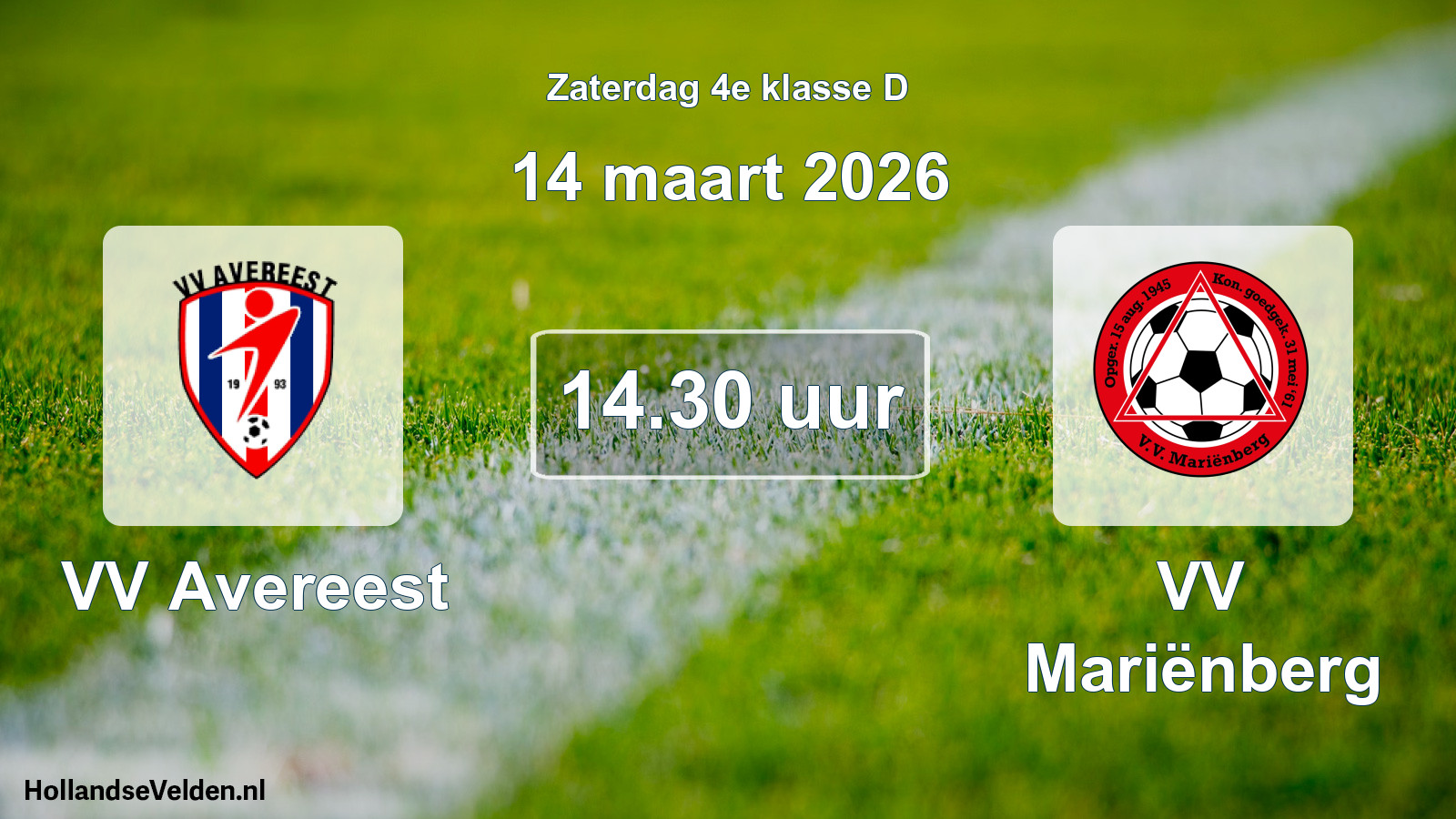 Scheduled Match: VV Avereest - VV Mariënberg (14 March 2026)