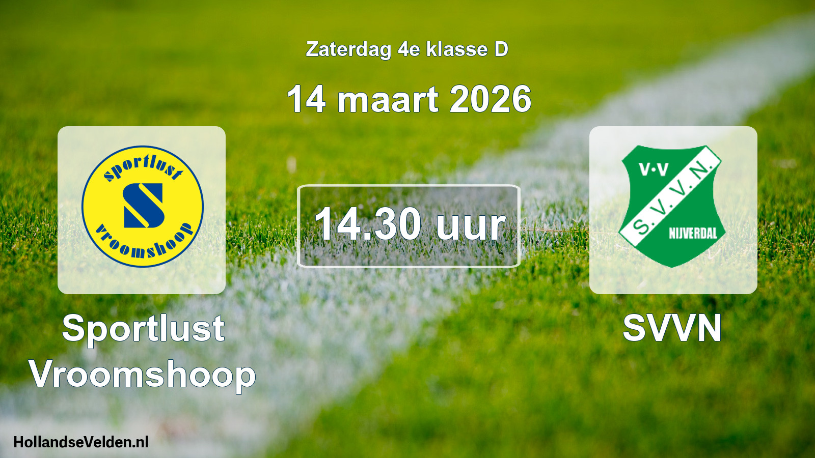Geplande wedstrijd: Sportlust Vroomshoop - SVVN (14 maart 2026)