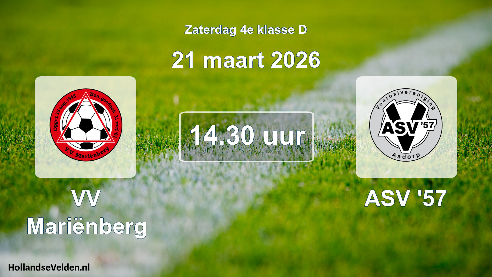 Scheduled Match: VV Mariënberg - ASV '57 (21 March 2026)