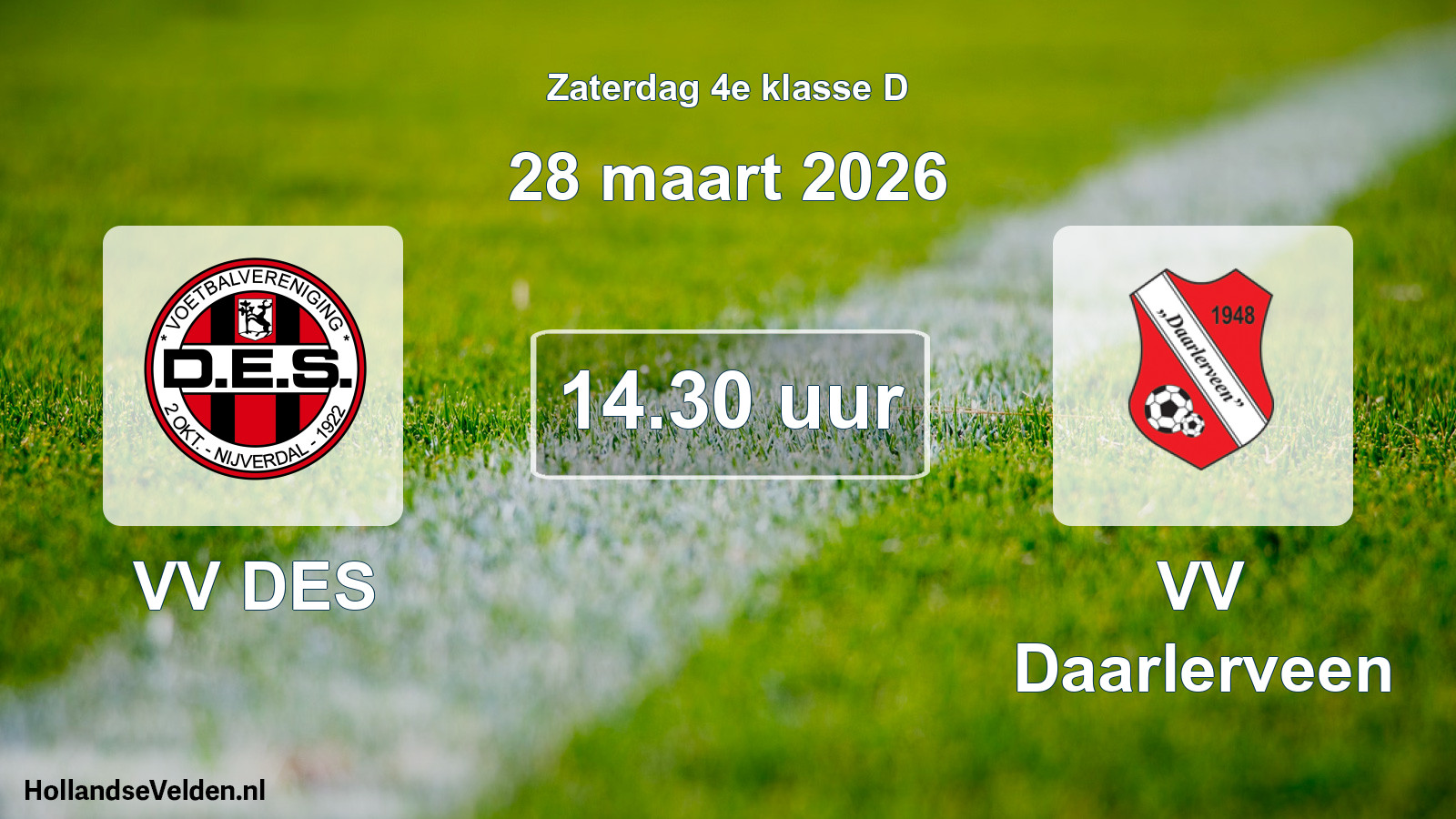 Scheduled Match: VV DES - VV Daarlerveen (28 March 2026)