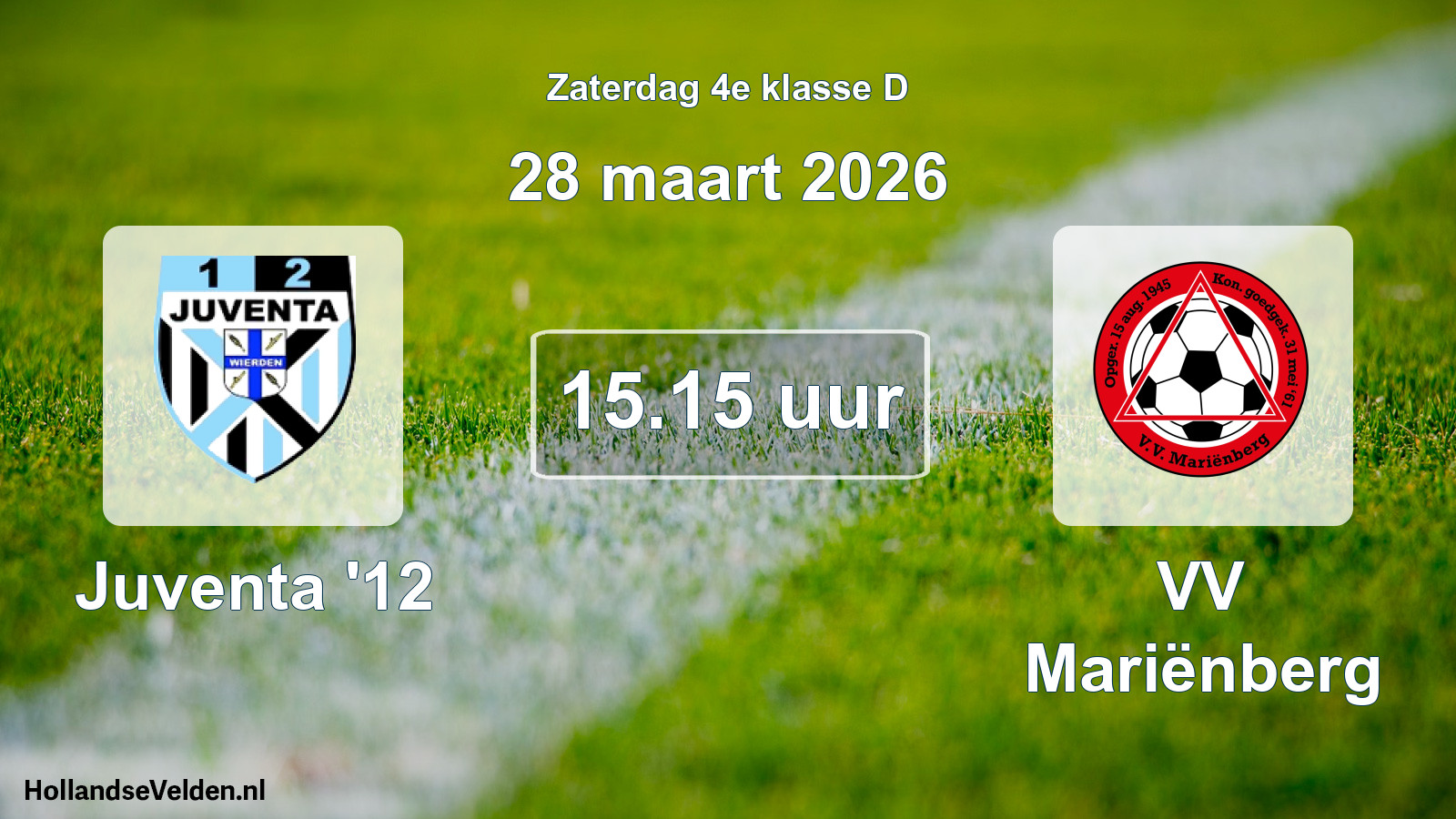 Geplande wedstrijd: Juventa '12 - VV Mariënberg (28 maart 2026)