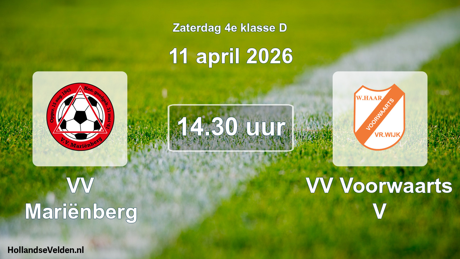 Scheduled Match: VV Mariënberg - VV Voorwaarts V (11 April 2026)