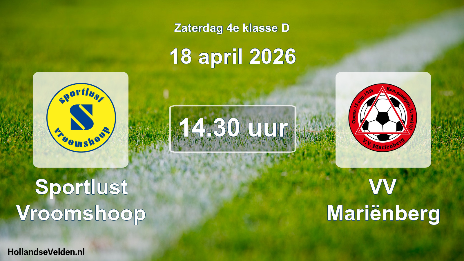 Scheduled Match: Sportlust Vroomshoop - VV Mariënberg (18 April 2026)