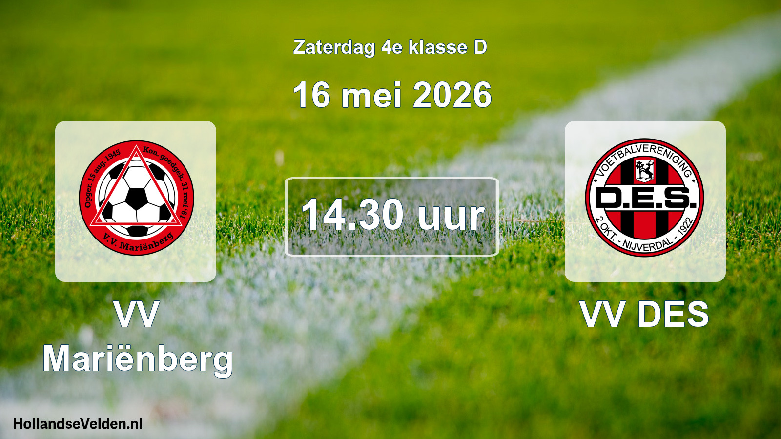 Scheduled Match: VV Mariënberg - VV DES (16 May 2026)