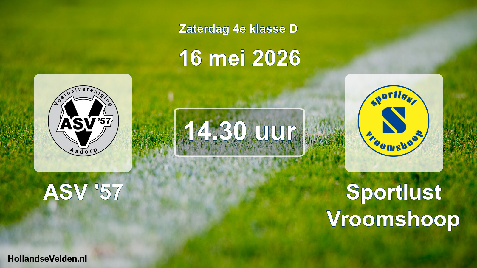 Geplande wedstrijd: ASV '57 - Sportlust Vroomshoop (16 mei 2026)