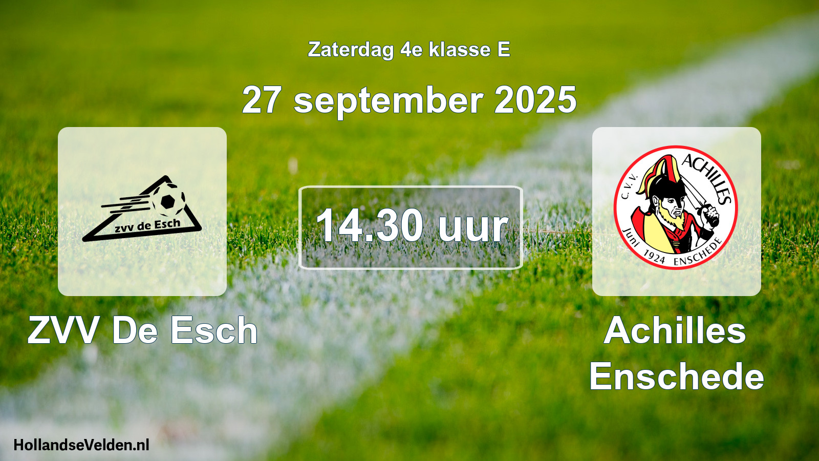 Scheduled Match: ZVV De Esch - Achilles Enschede (27 September 2025)
