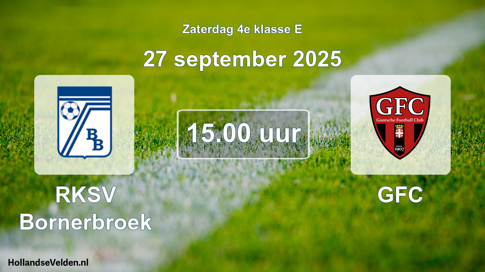 Scheduled Match: RKSV Bornerbroek - GFC (27 September 2025)