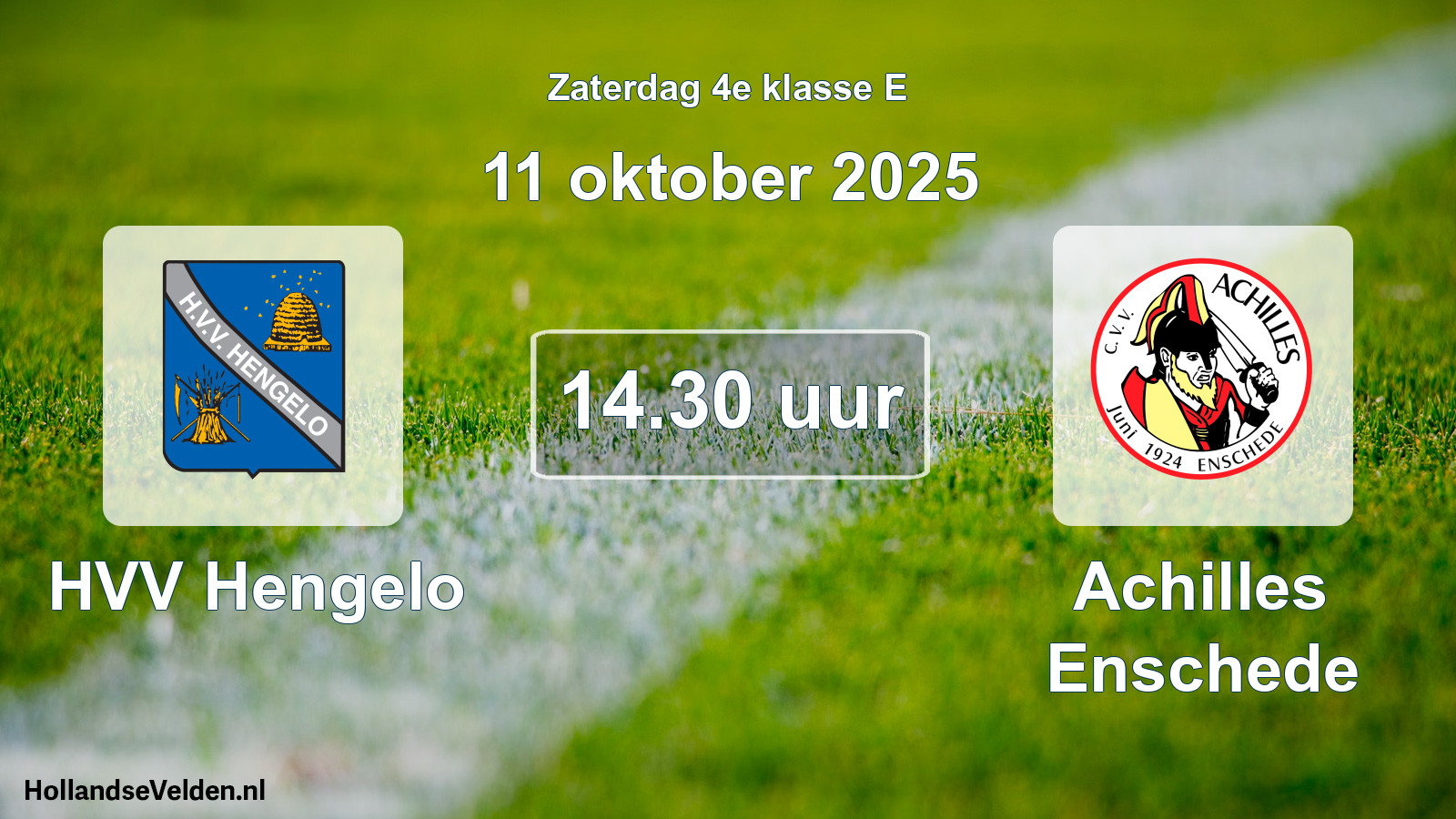 Scheduled Match: HVV Hengelo - Achilles Enschede (11 October 2025)