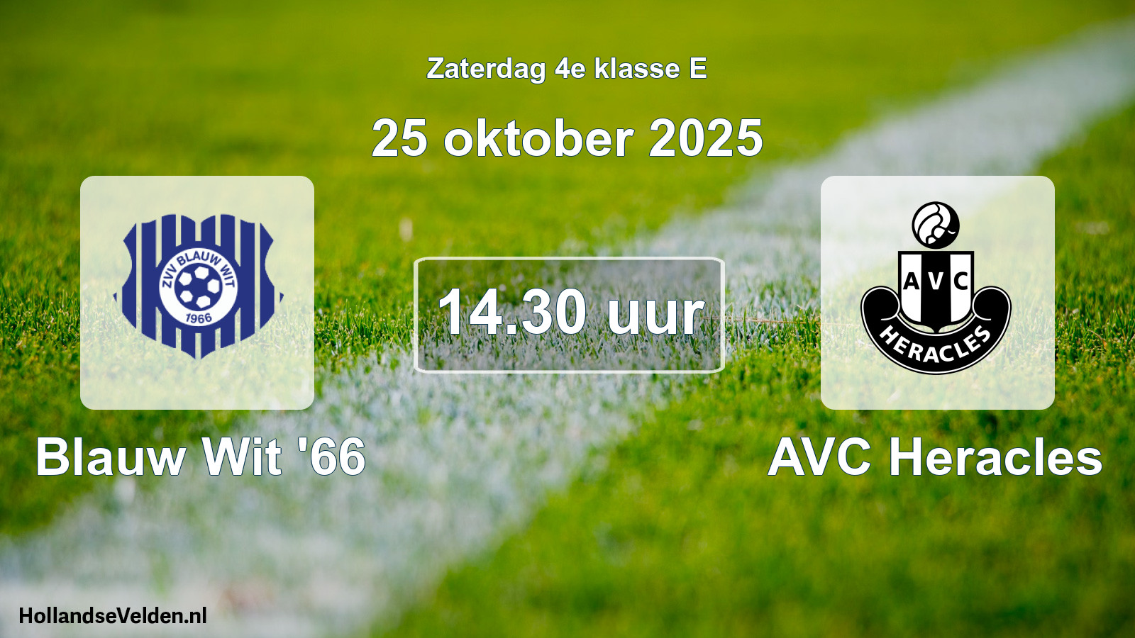 Scheduled Match: Blauw Wit '66 - AVC Heracles (25 October 2025)