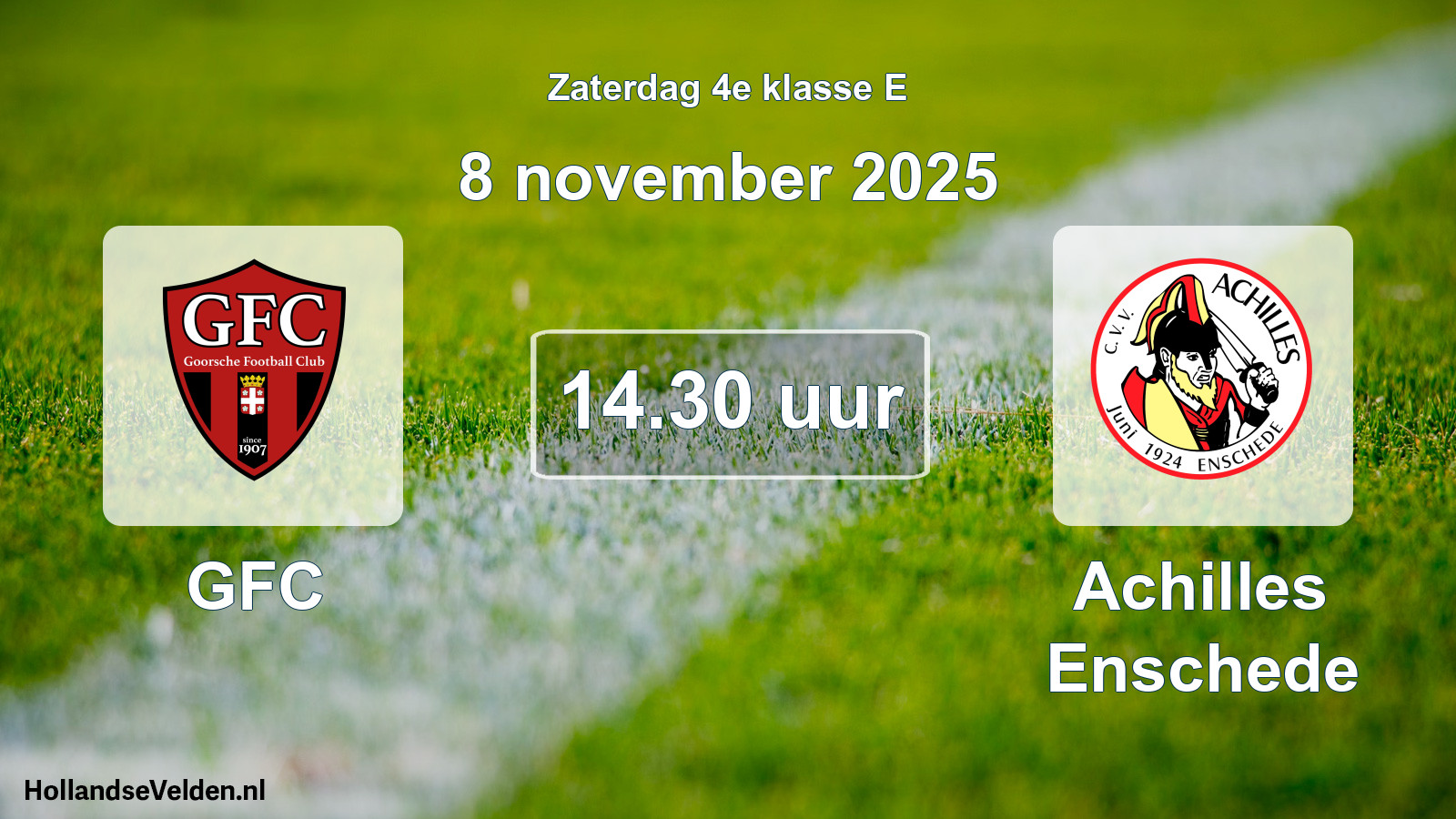 Scheduled Match: GFC - Achilles Enschede (8 November 2025)