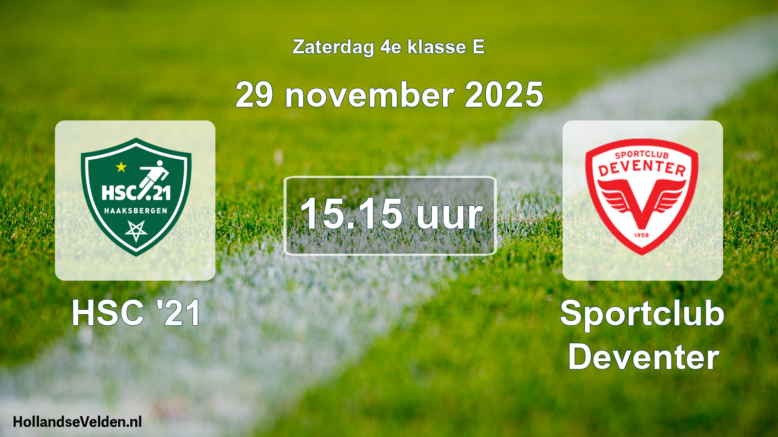 Scheduled Match: HSC '21 - Sportclub Deventer (29 November 2025)