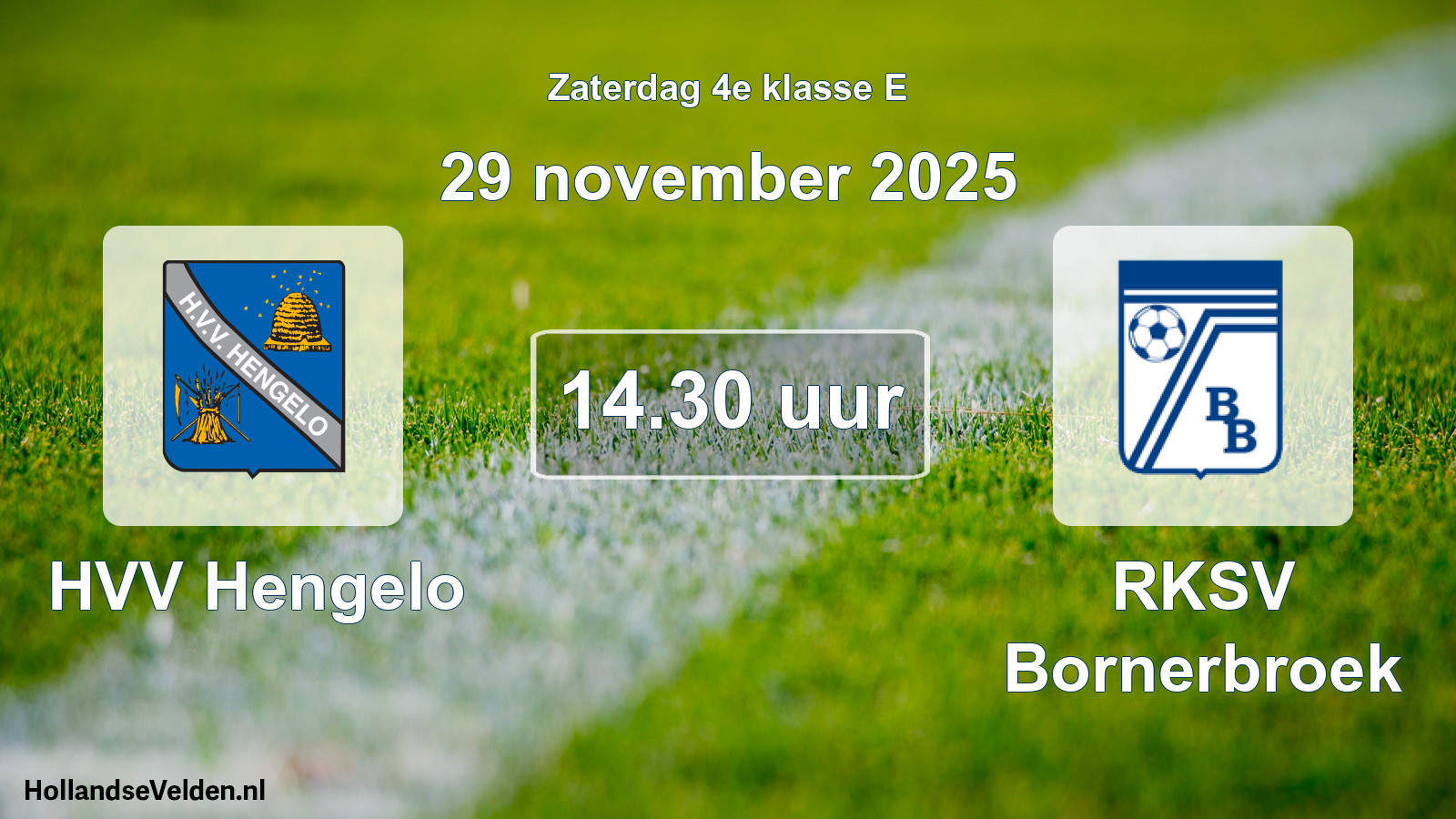 Geplande wedstrijd: HVV Hengelo - RKSV Bornerbroek (29 november 2025)