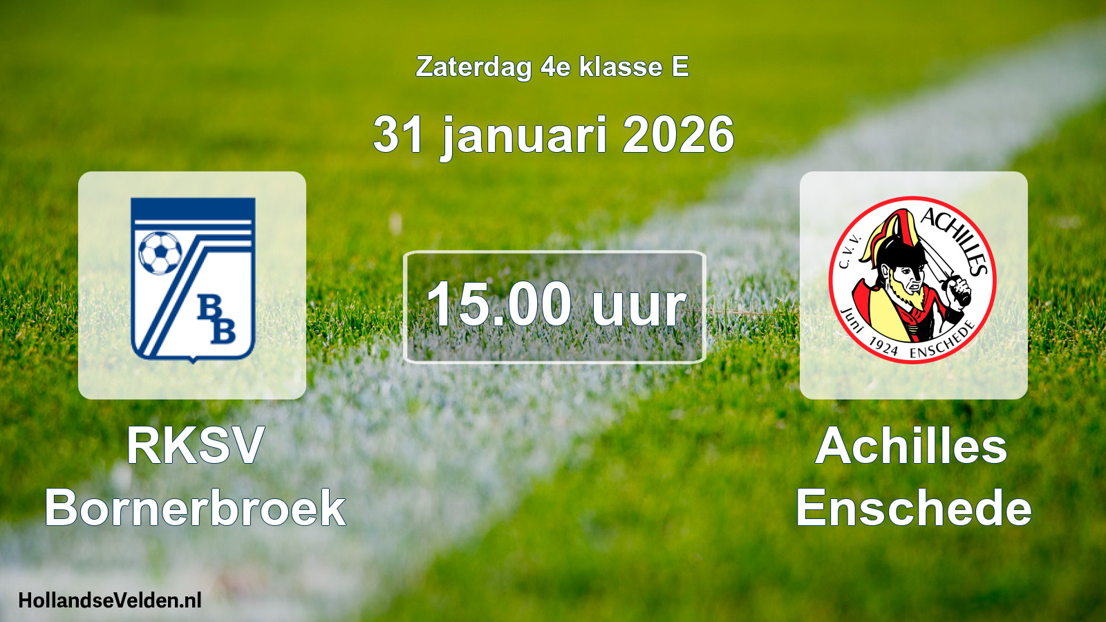 Scheduled Match: RKSV Bornerbroek - Achilles Enschede (31 January 2026)