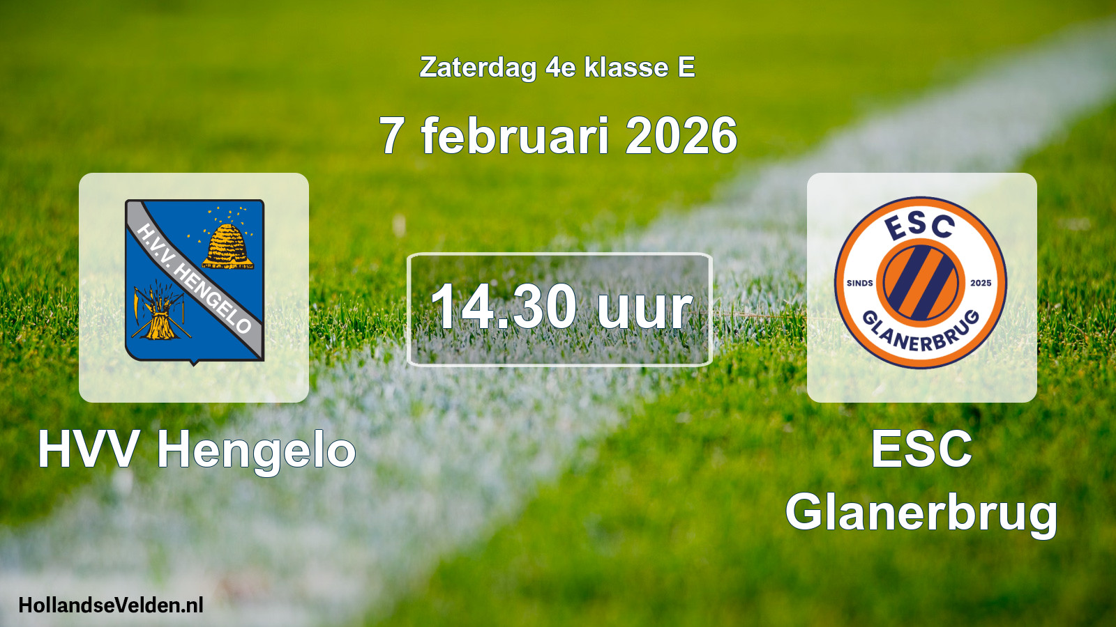 Geplande wedstrijd: HVV Hengelo - ESC Glanerbrug (7 februari 2026)