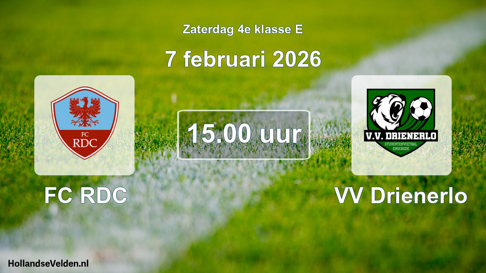 Scheduled Match: FC RDC - VV Drienerlo (7 February 2026)