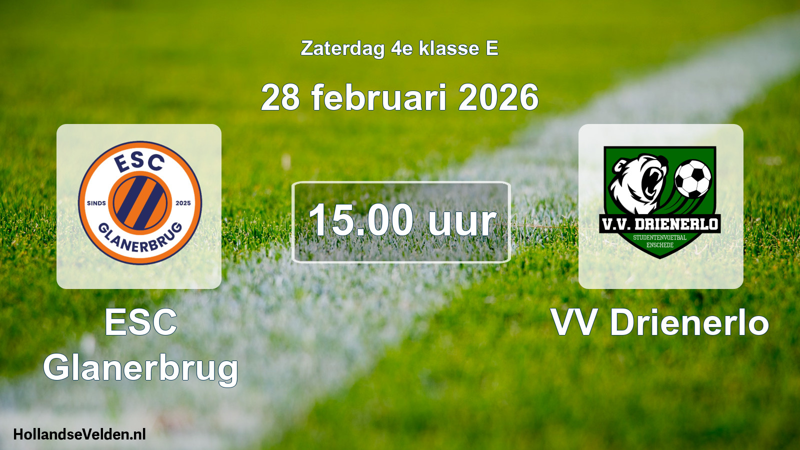 Scheduled Match: ESC Glanerbrug - VV Drienerlo (28 February 2026)