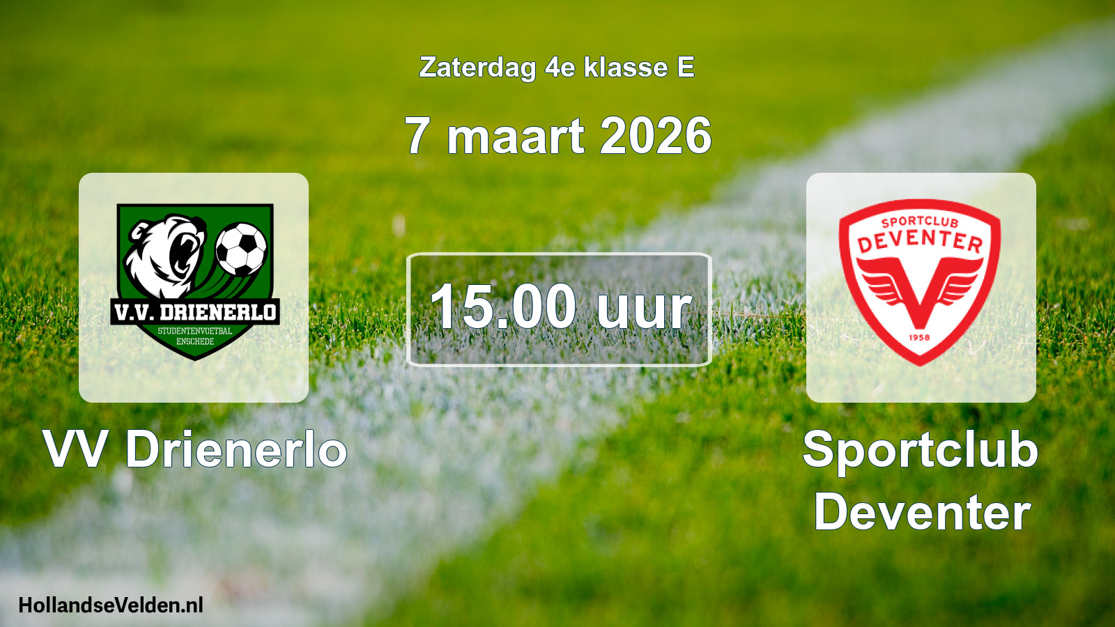 Scheduled Match: VV Drienerlo - Sportclub Deventer (7 March 2026)