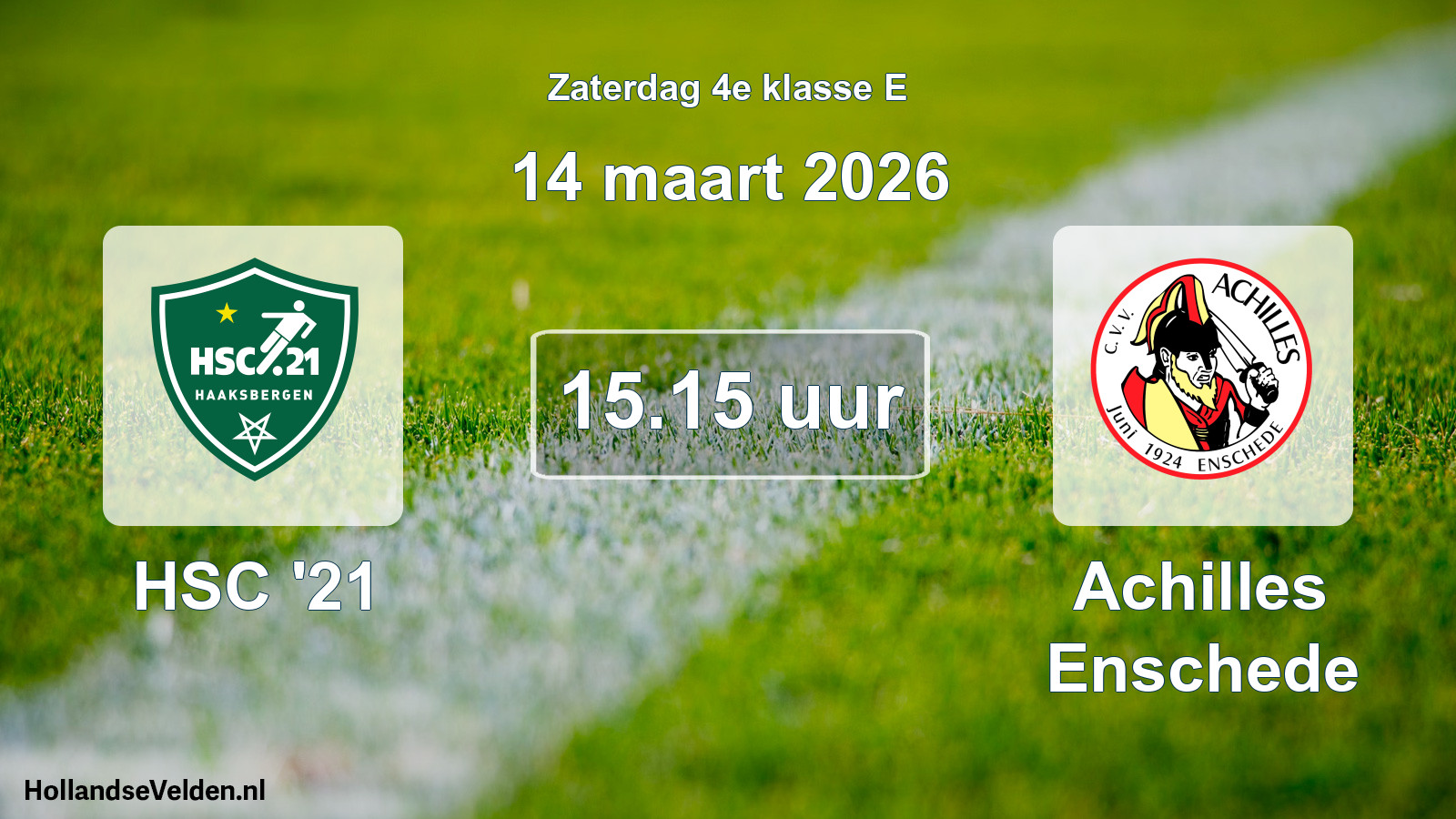 Scheduled Match: HSC '21 - Achilles Enschede (14 March 2026)