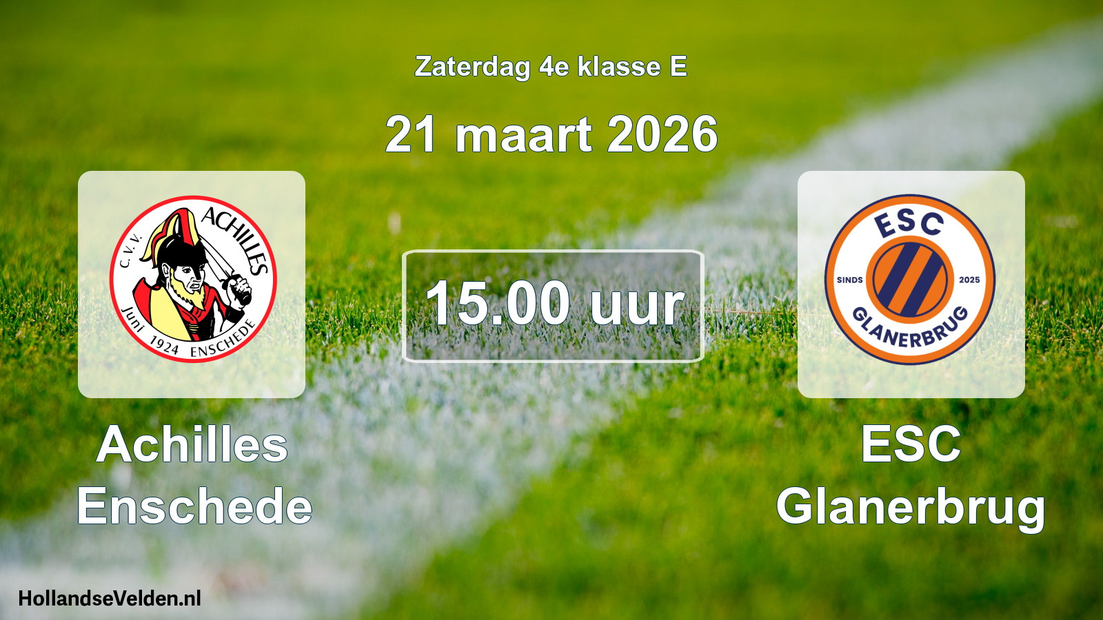 Scheduled Match: Achilles Enschede - ESC Glanerbrug (21 March 2026)
