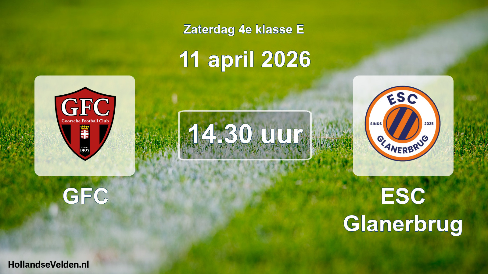 Geplande wedstrijd: GFC - ESC Glanerbrug (11 april 2026)