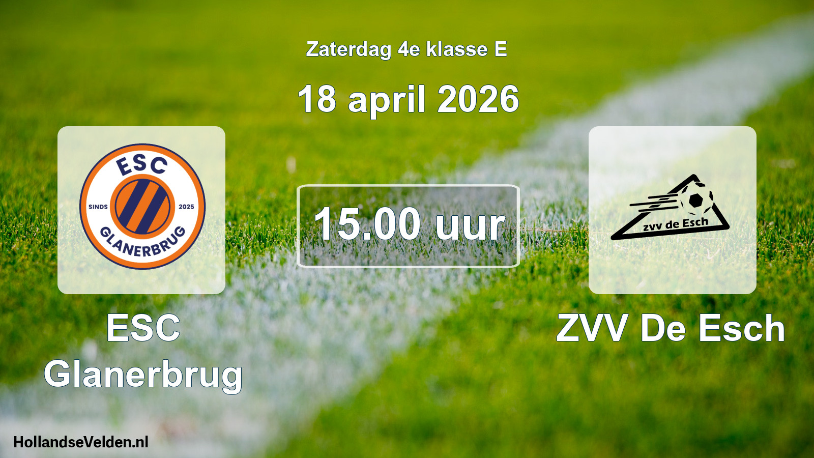 Geplande wedstrijd: ESC Glanerbrug - ZVV De Esch (18 april 2026)