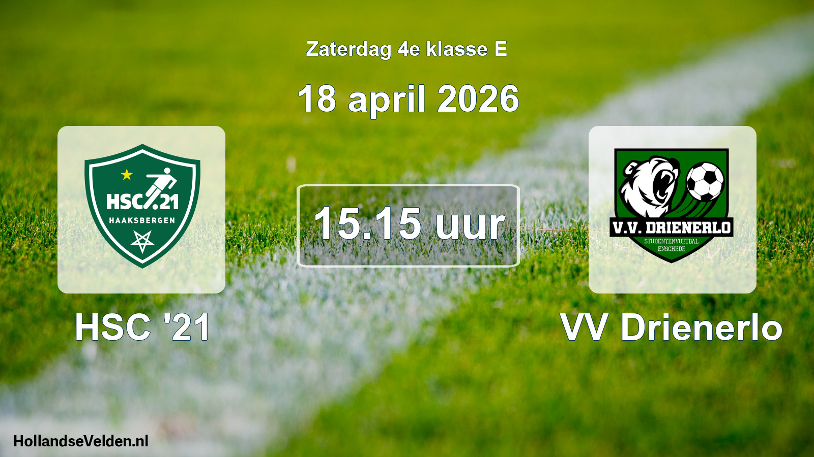 Scheduled Match: HSC '21 - VV Drienerlo (18 April 2026)