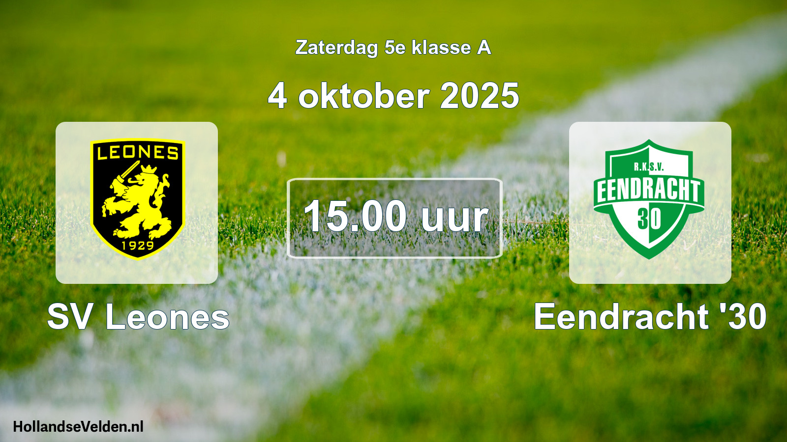 Scheduled Match: SV Leones - Eendracht '30 (4 October 2025)