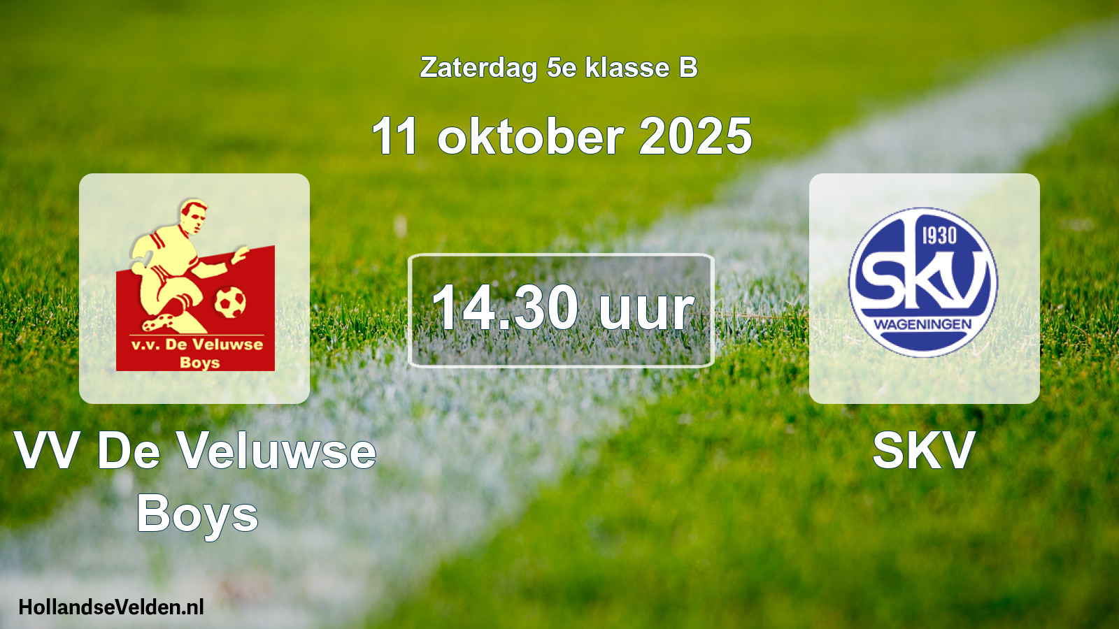 Scheduled Match: VV De Veluwse Boys - SKV (11 October 2025)