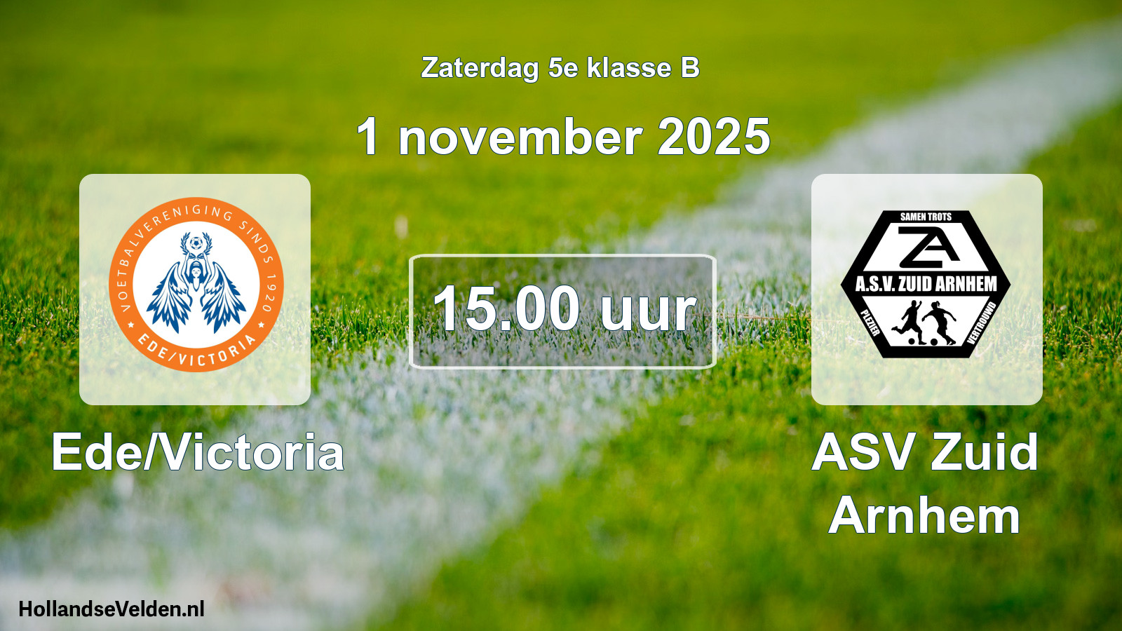 Scheduled Match: Ede/Victoria - ASV Zuid Arnhem (1 November 2025)