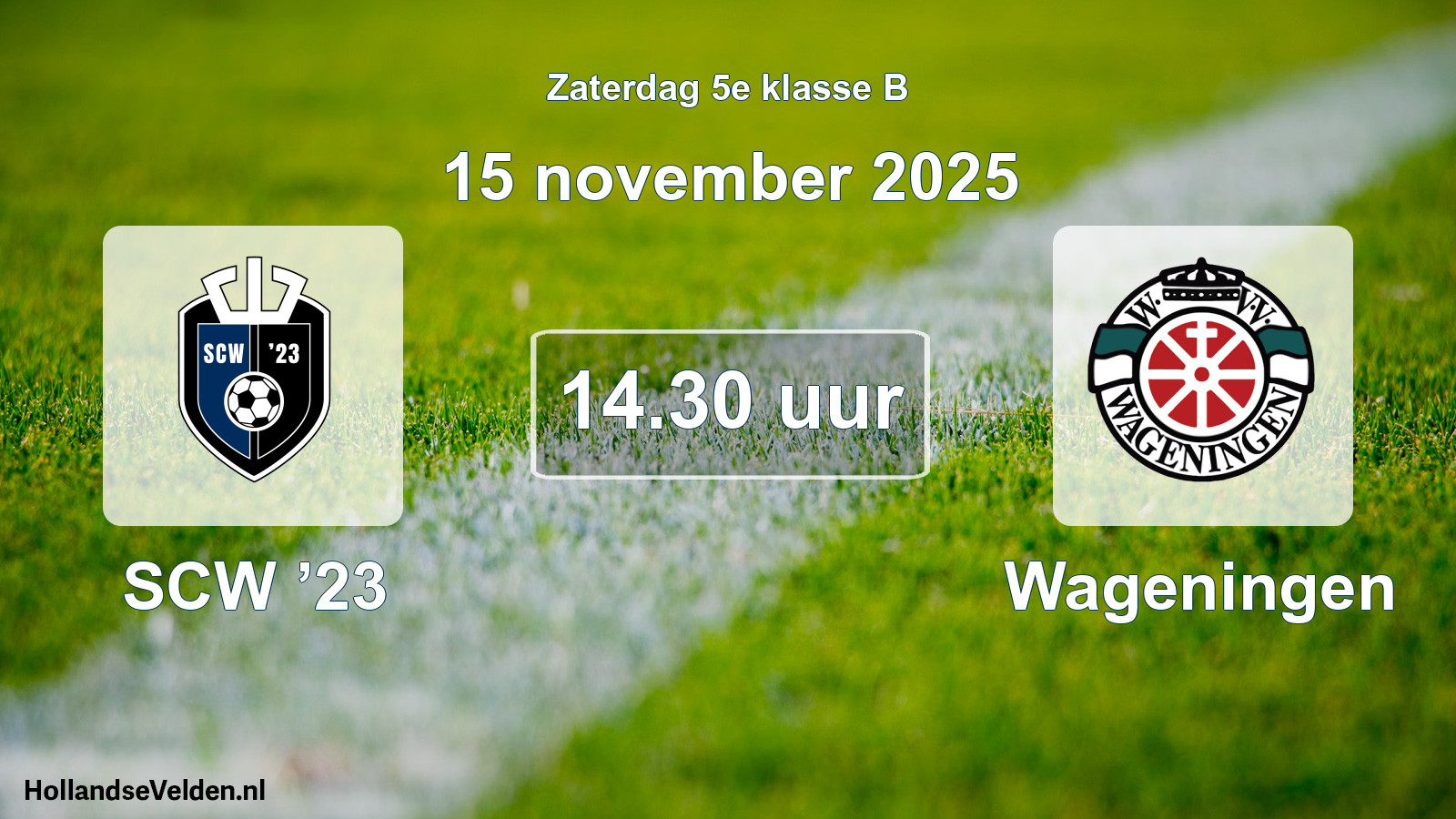 Geplande wedstrijd: SCW ’23 - Wageningen (15 november 2025)