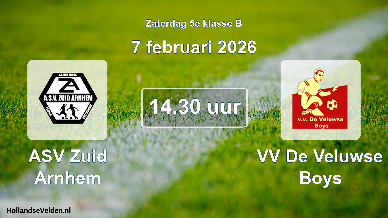 Scheduled Match: ASV Zuid Arnhem - VV De Veluwse Boys (7 February 2026)