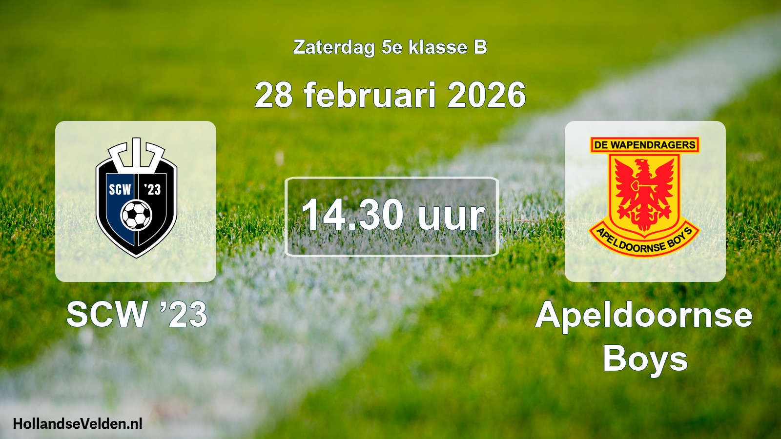 Scheduled Match: SCW ’23 - Apeldoornse Boys (28 February 2026)