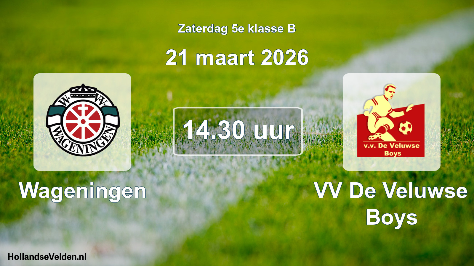 Scheduled Match: Wageningen - VV De Veluwse Boys (21 March 2026)