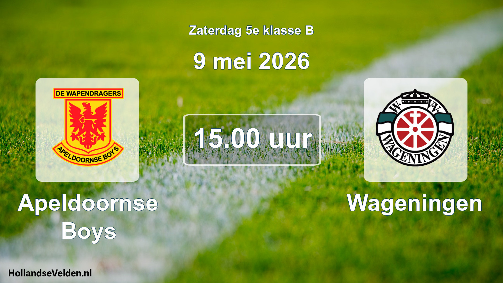 Scheduled Match: Apeldoornse Boys - Wageningen (9 May 2026)