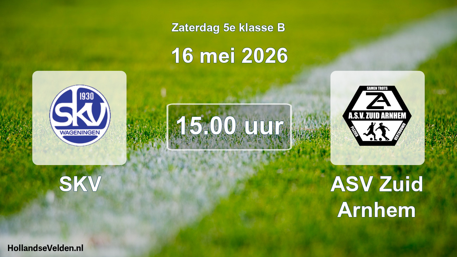 Scheduled Match: SKV - ASV Zuid Arnhem (16 May 2026)