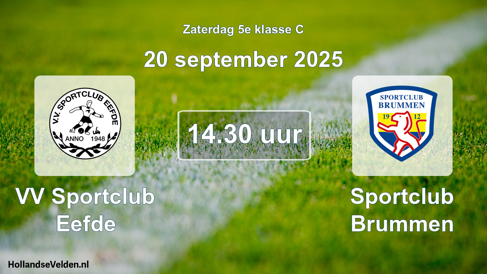 Geplande wedstrijd: VV Sportclub Eefde - Sportclub Brummen (20 september 2025)