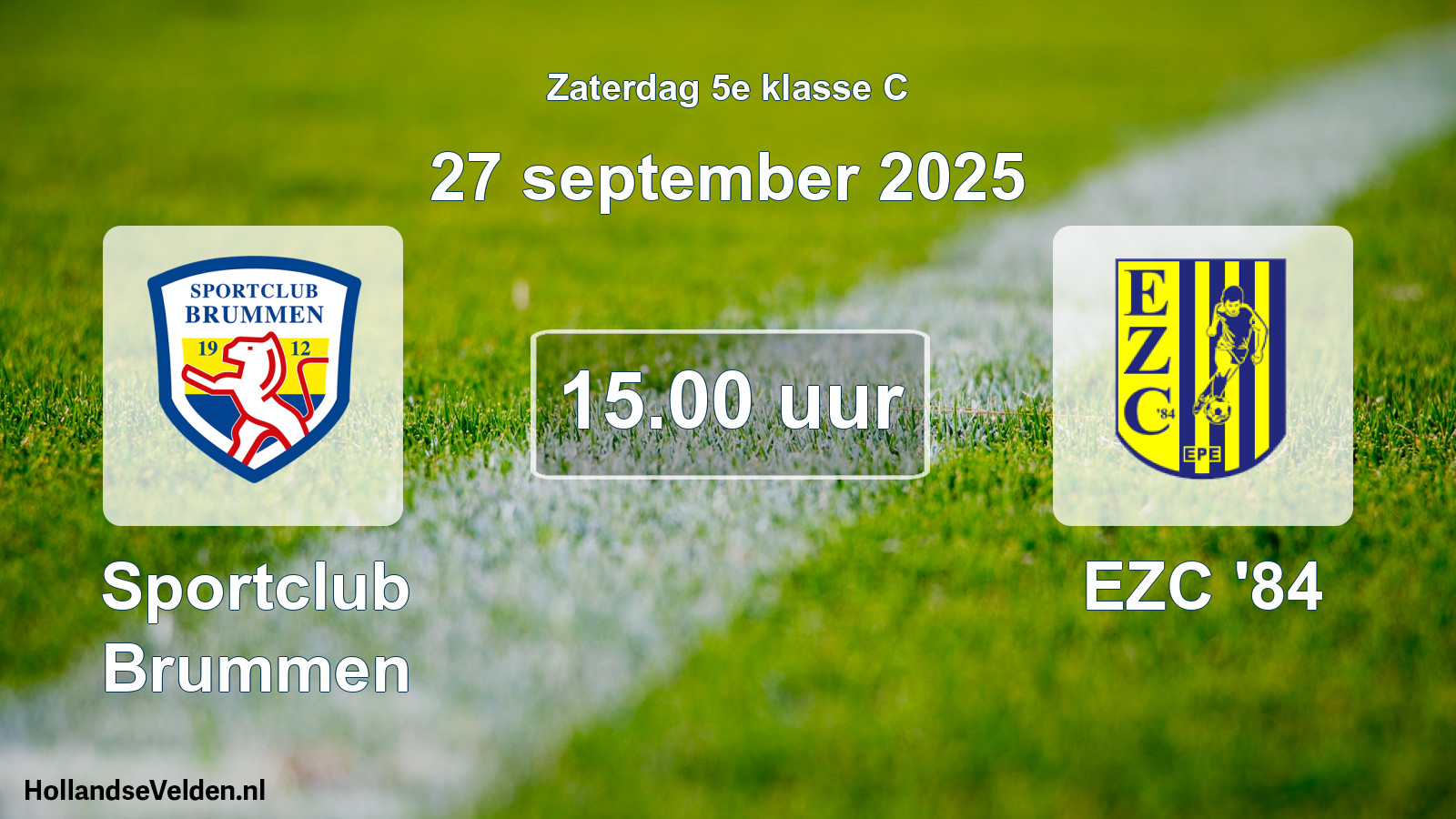 Geplande wedstrijd: Sportclub Brummen - EZC '84 (27 september 2025)