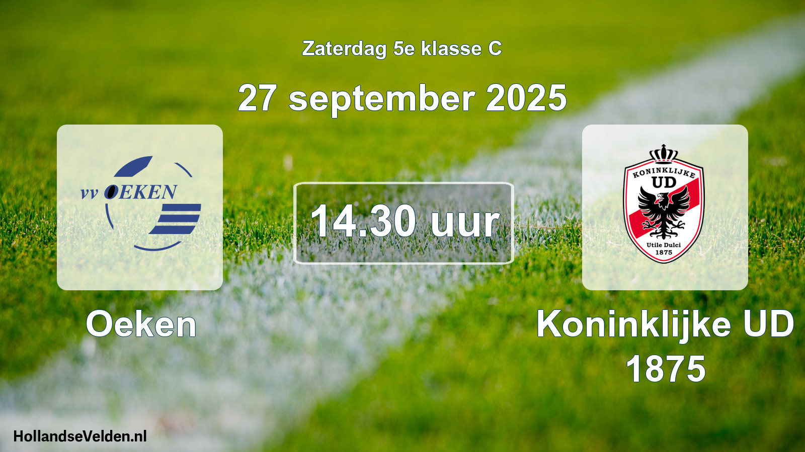 Geplande wedstrijd: Oeken - Koninklijke UD 1875 (27 september 2025)