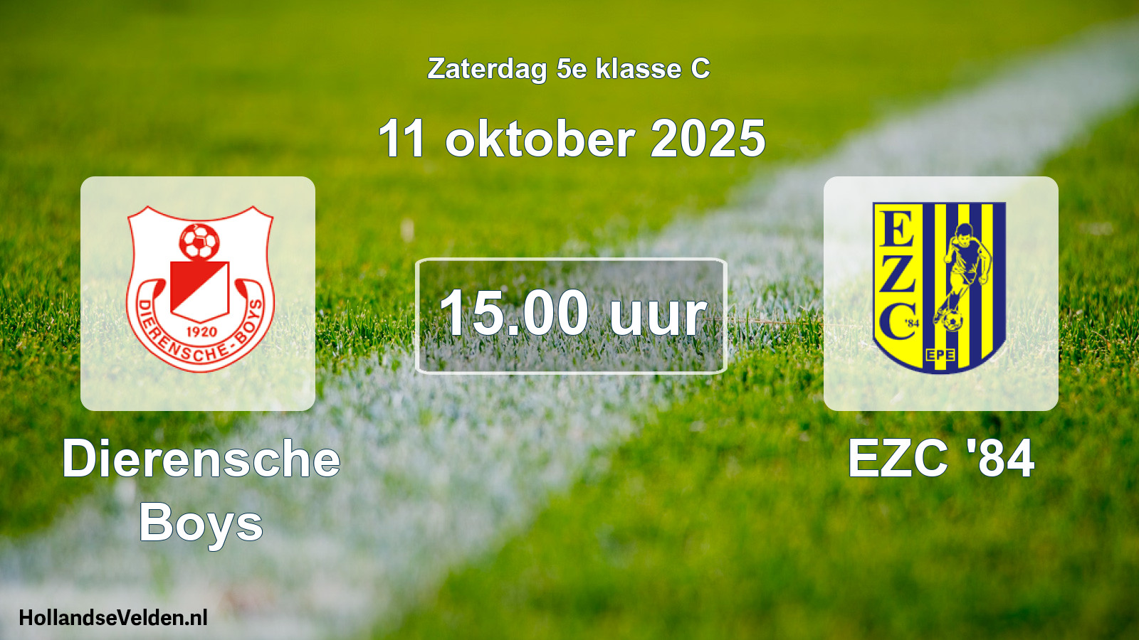 Geplande wedstrijd: Dierensche Boys - EZC '84 (11 oktober 2025)