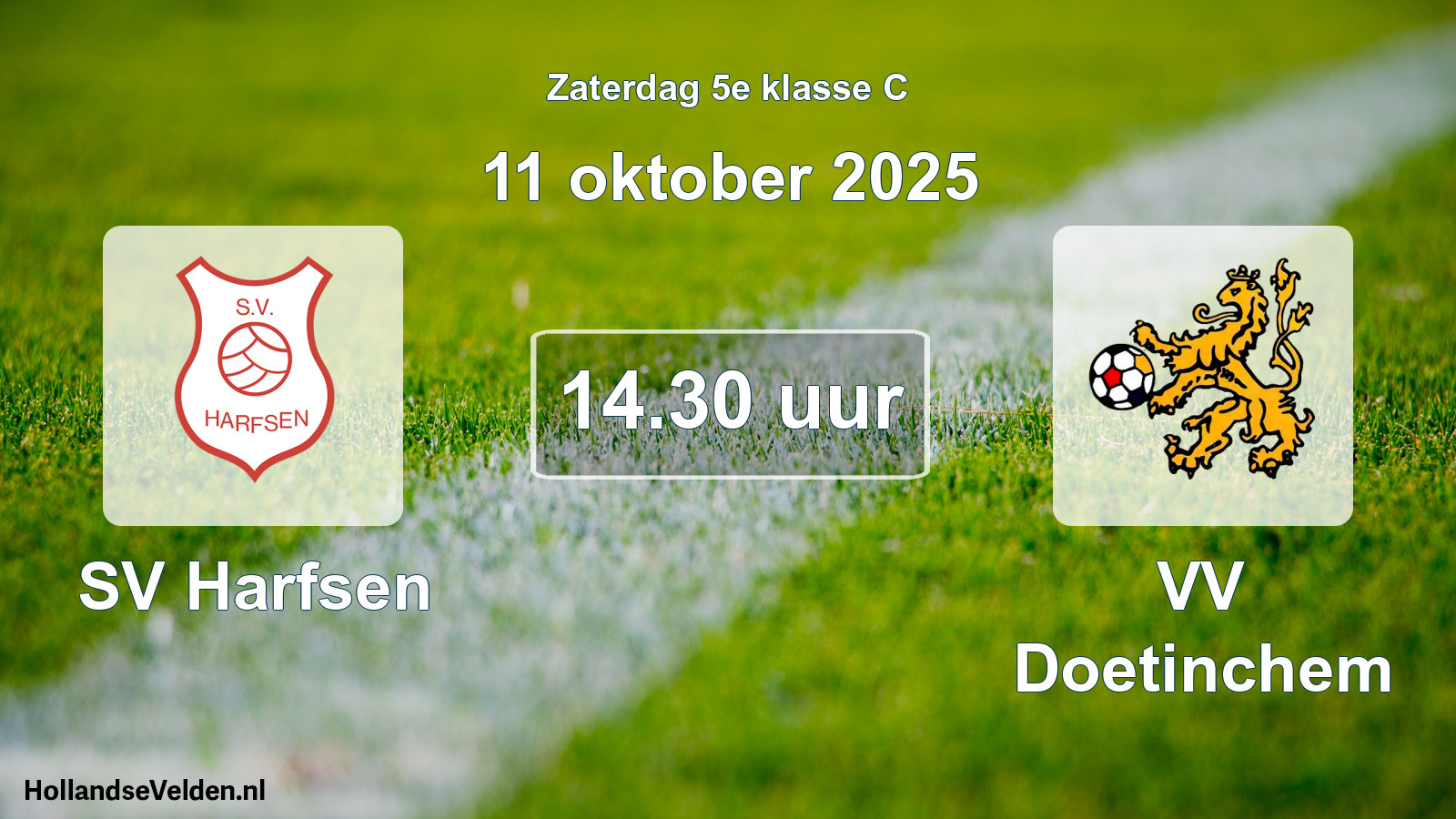 Geplande wedstrijd: SV Harfsen - VV Doetinchem (11 oktober 2025)
