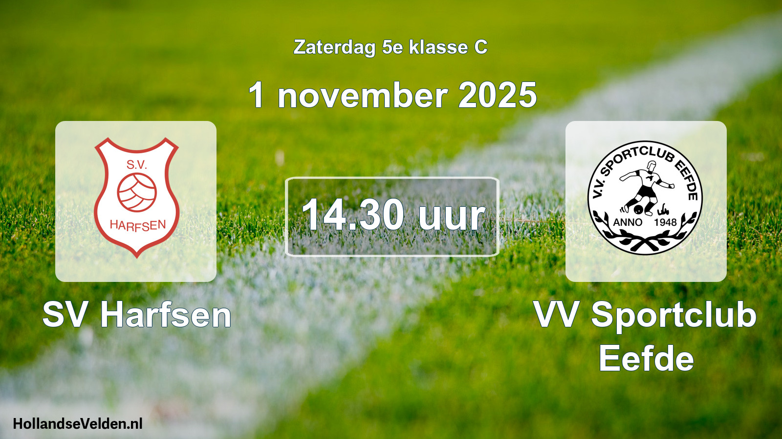 Geplande wedstrijd: SV Harfsen - VV Sportclub Eefde (1 november 2025)