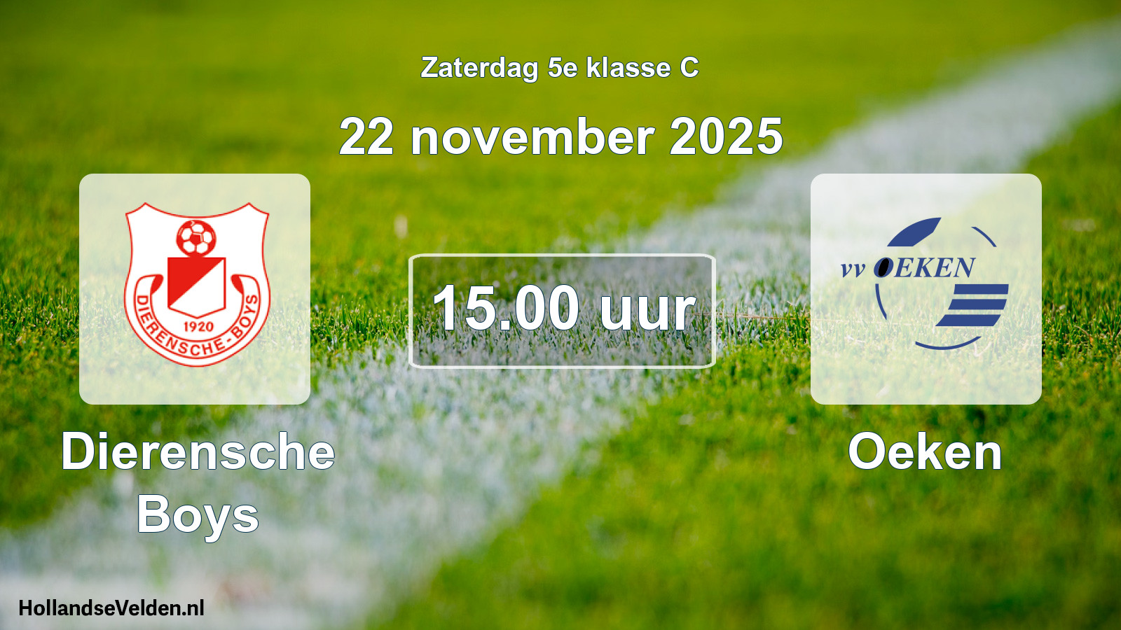 Scheduled Match: Dierensche Boys - Oeken (22 November 2025)