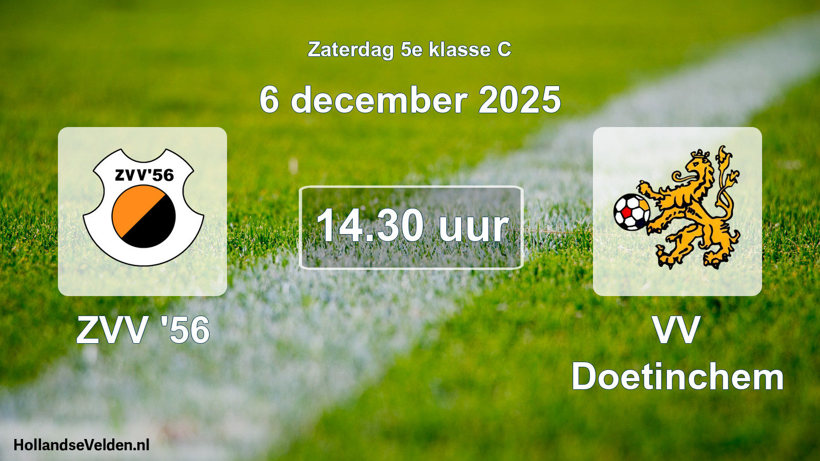 Geplande wedstrijd: ZVV '56 - VV Doetinchem (6 december 2025)