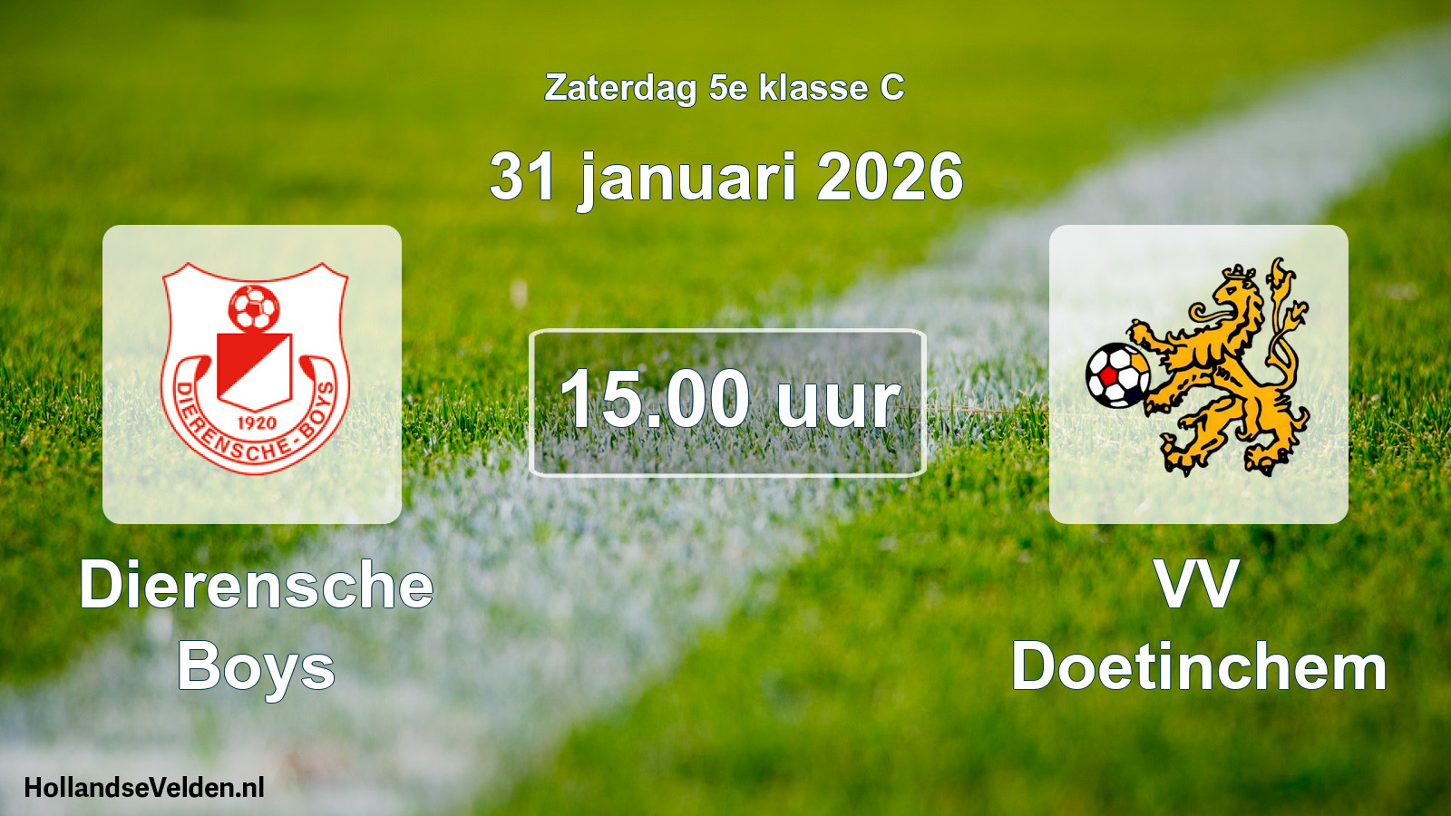 Scheduled Match: Dierensche Boys - VV Doetinchem (31 January 2026)