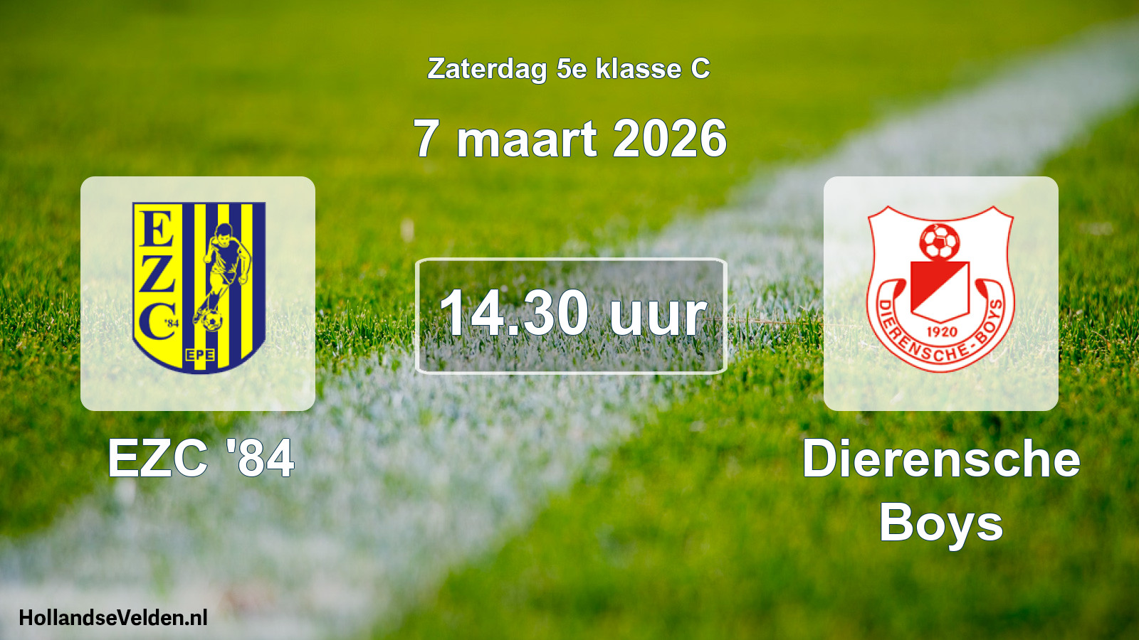 Scheduled Match: EZC '84 - Dierensche Boys (7 March 2026)