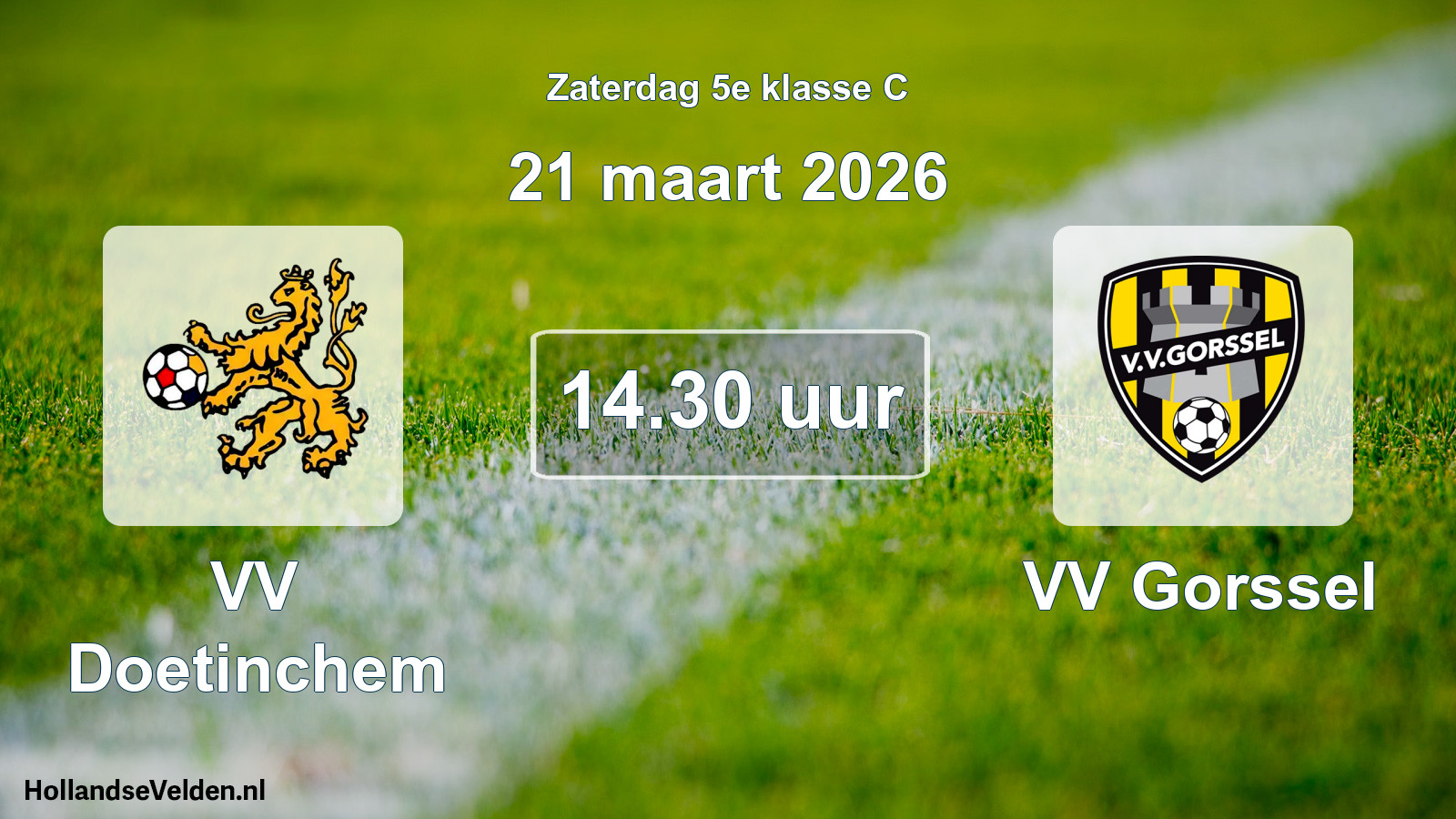 Geplande wedstrijd: VV Doetinchem - VV Gorssel (21 maart 2026)