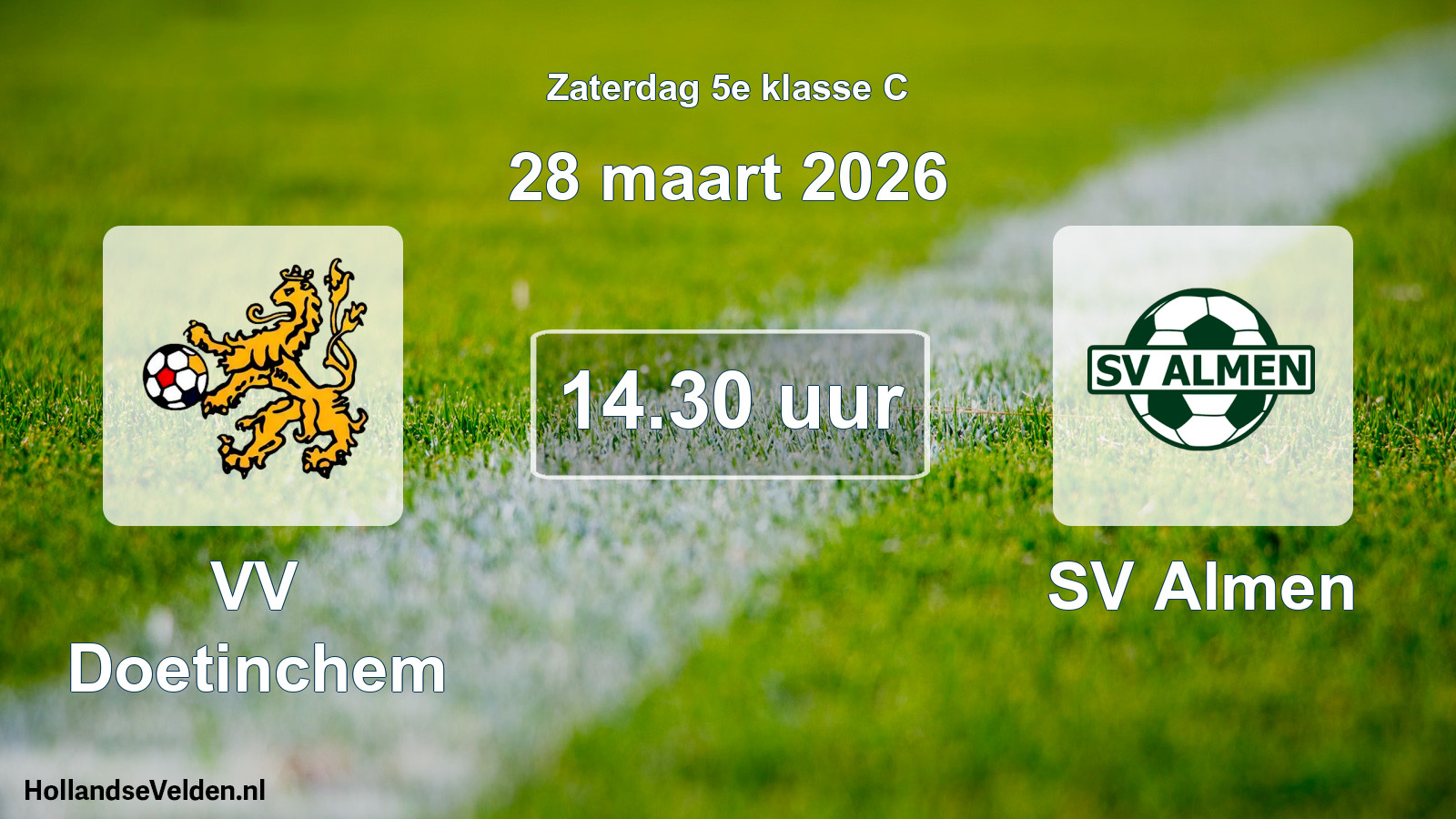 Geplande wedstrijd: VV Doetinchem - SV Almen (28 maart 2026)