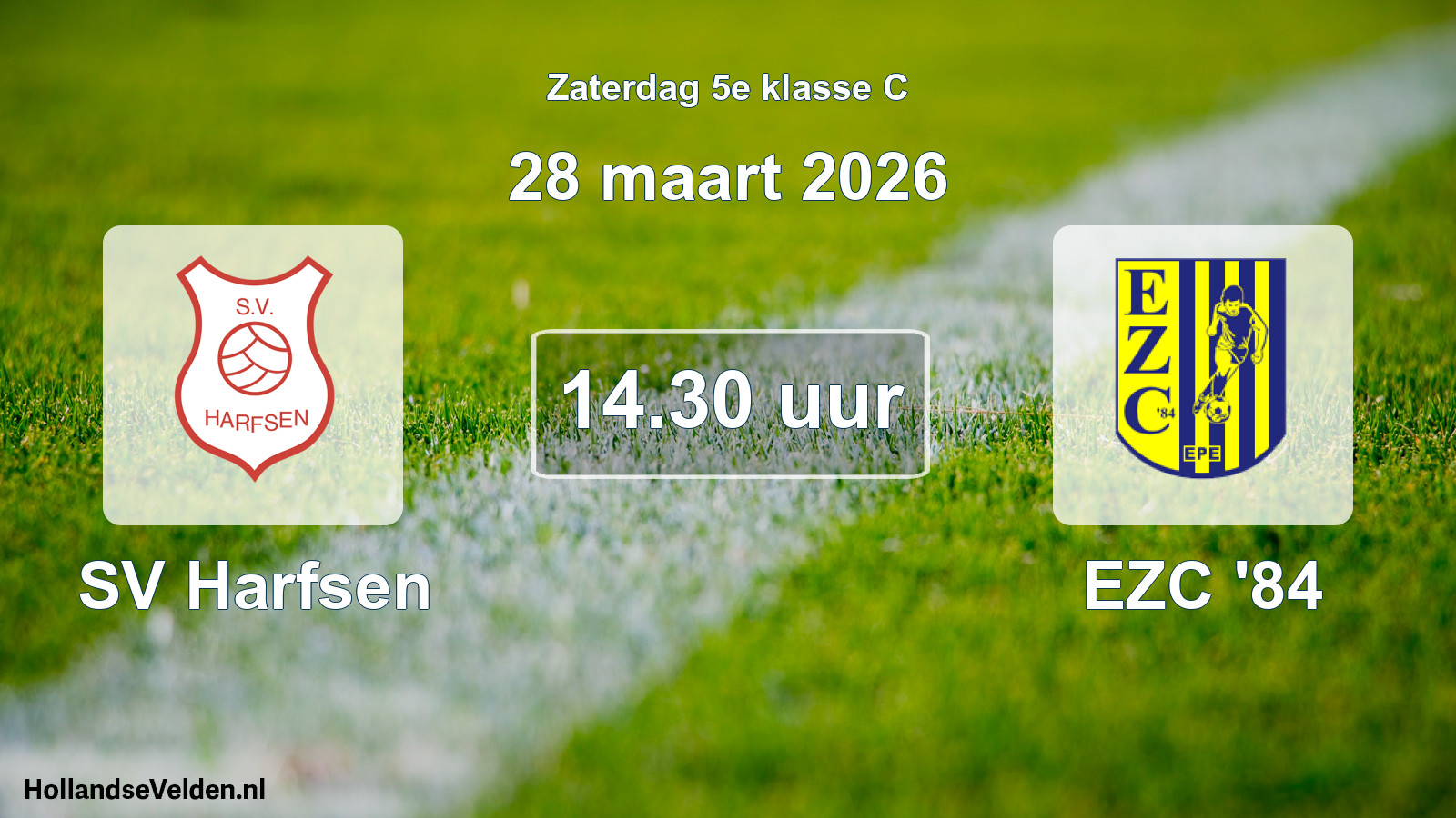 Geplande wedstrijd: SV Harfsen - EZC '84 (28 maart 2026)